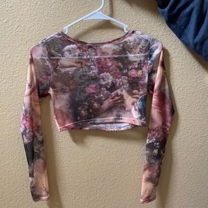 pretty little thing mesh renaissance crop top